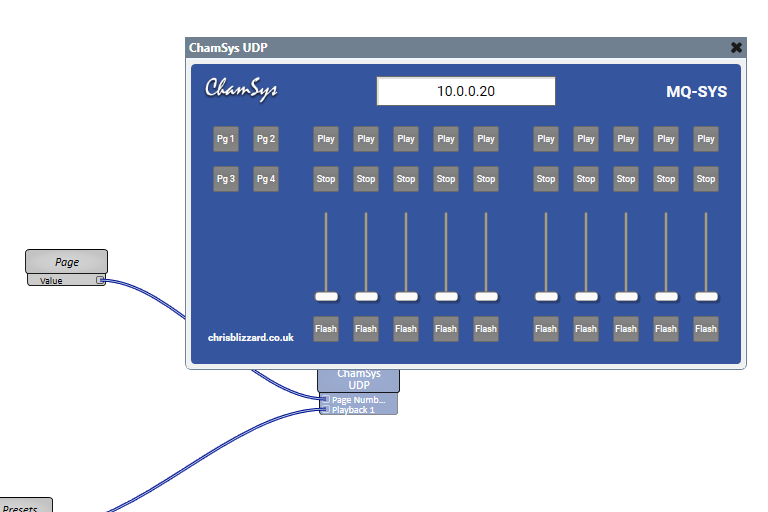 Q-Sys Plugin: Chamsys UDP